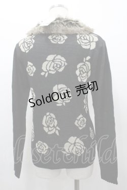 画像2: axes femme / バラ柄ファーティペット付きPO M 黒 I-26-03-02-003-AX-TO-TE-ZI