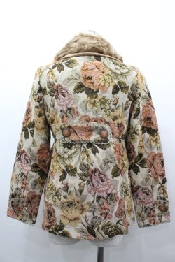 画像2: axes femme / ゴブランダブルハーフジャケット M ベージュ I-26-03-02-030-AX-JA-SA-ZI