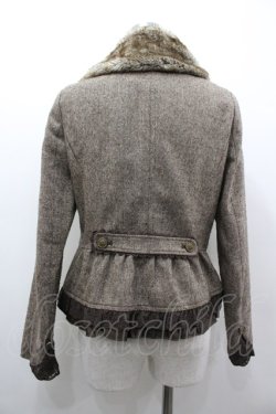 画像2: axes femme / ファー襟ジャケット M ブラウン I-26-03-02-032-AX-JA-SA-ZI