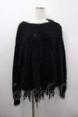 画像1: REFLEM / ロゴリベットフェザーヤーンニット  黒 I-26-03-04-004-PU-TO-SA-ZI