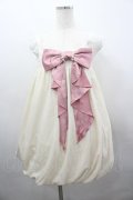 To Alice / パールリボンバルーンジャンパースカート  生成りＸピンク I-26-03-04-032-LO-OP-SA-ZI