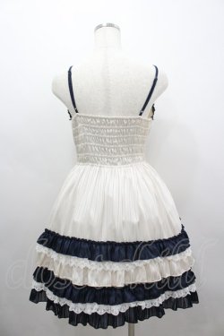 画像3: To Alice / コルセット切替ジャンパースカート  生成りＸ紺 I-26-03-04-033-LO-OP-SA-ZI