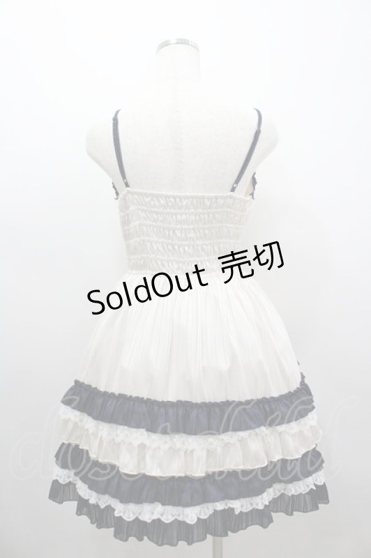 画像3: To Alice / コルセット切替ジャンパースカート  生成りＸ紺 I-26-03-04-033-LO-OP-SA-ZI (3)