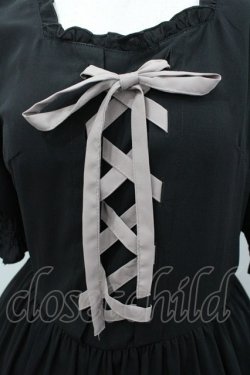 画像2: m petit by misako / AMレースアップワンピース S 黒 I-26-03-04-035-LO-OP-TE-ZI