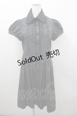画像1: BPN / エプロン付きシャツワンピース M グレー×ブルー I-26-03-04-037-GO-OP-TE-ZI