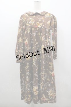 画像1: PINK HOUSE / ウィンターフォレストトリートプリントミディワンピース  チョコレート I-26-03-04-038-LO-OP-TE-ZI