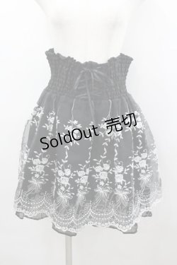 画像1: axes femme / オーガンジー刺繍ハイウエストスカート M 黒 I-26-03-04-041-AX-SK-TE-ZI
