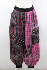 画像1: anko ROCK / 超パンクバルーンリブワイドパンツ-メガ-  黒×ピンク I-26-03-04-044-PU-PA-TE-ZI (1)