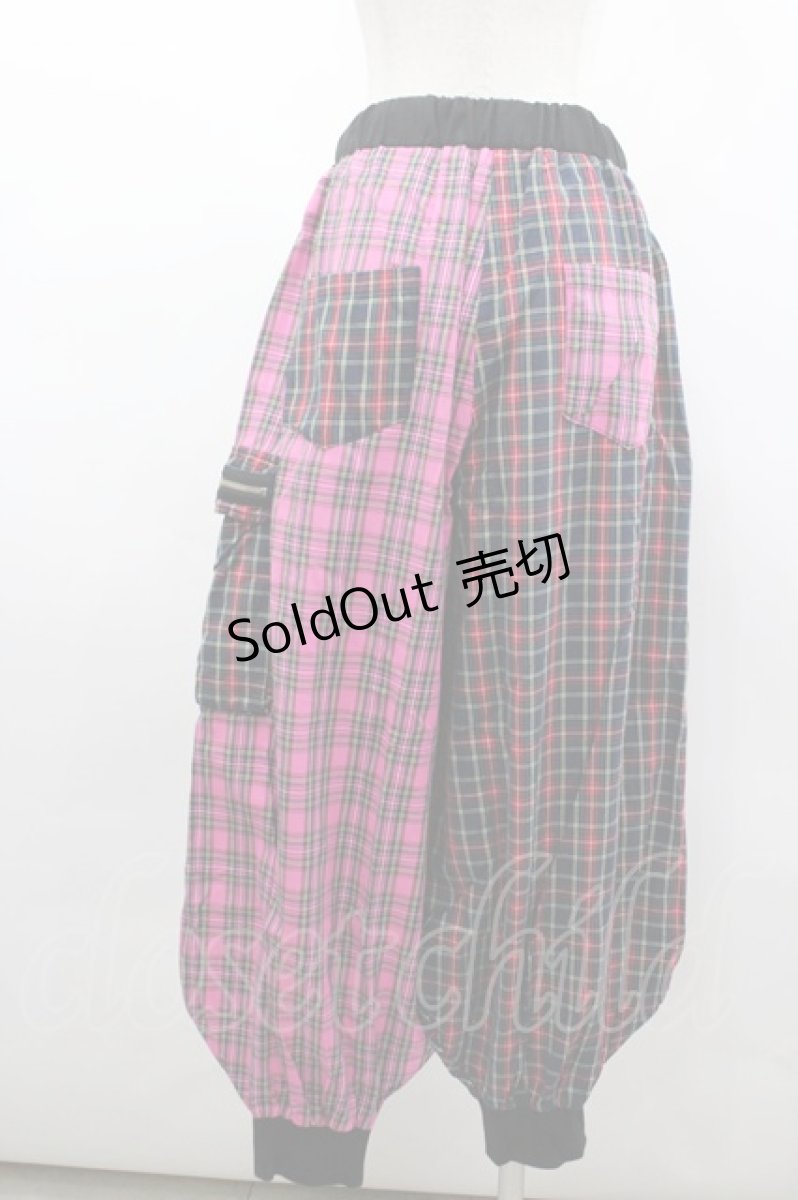 画像3: anko ROCK / 超パンクバルーンリブワイドパンツ-メガ-  黒×ピンク I-26-03-04-044-PU-PA-TE-ZI (3)