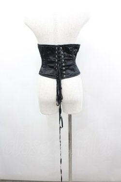 画像2: Dangerous nude / サテンコルセット M 黒 I-26-03-04-045-PU-BL-TE-ZI