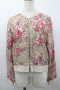 axes femme POETIQUE / 大花柄シャツブルゾン M ベージュ I-26-03-04-050-AX-TO-TE-ZI