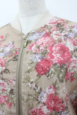 画像2: axes femme POETIQUE / 大花柄シャツブルゾン M ベージュ I-26-03-04-050-AX-TO-TE-ZI