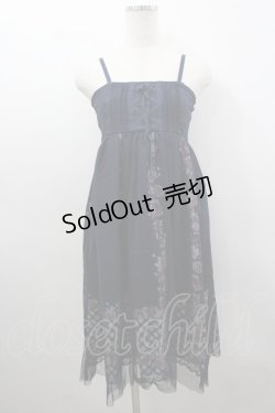 画像1: axes femme / チュール花柄2WAYスカート M 紺 I-26-03-04-051-AX-SK-TE-ZI