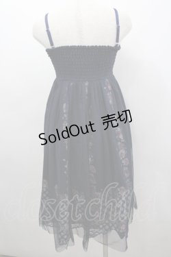 画像3: axes femme / チュール花柄2WAYスカート M 紺 I-26-03-04-051-AX-SK-TE-ZI