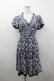 画像1: axes femme / ローズリーフ柄ティアードワンピース M ブルー I-26-03-04-052-AX-OP-TE-ZI (1)