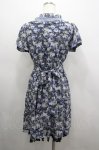 画像3: axes femme / ローズリーフ柄ティアードワンピース M ブルー I-26-03-04-052-AX-OP-TE-ZI (3)