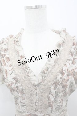 画像2: axes femme / ローズリーフ柄ティアードワンピース M ベージュ I-26-03-04-053-AX-OP-TE-ZI