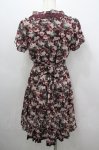 画像3: axes femme / ローズリーフ柄ティアードワンピース M ワイン I-26-03-04-054-AX-OP-TE-ZI (3)