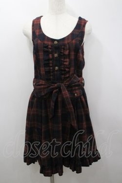 画像1: axes femme / フィット&フレアージャンドレ M ワイン×ネイビー I-26-03-04-055-AX-OP-TE-ZI