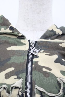 画像2: REFLEM / ファー付き総柄ジップパーカー  カーキ I-26-03-04-006-PU-TO-SA-ZI