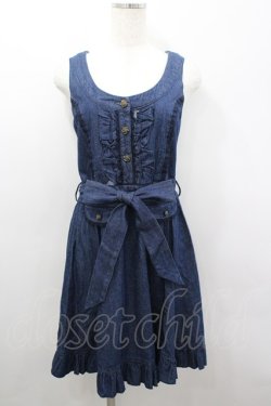 画像1: axes femme / フィット&フレアージャンドレ M インディゴ I-26-03-04-056-AX-OP-TE-ZI