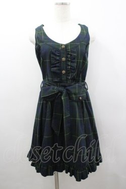 画像1: axes femme / フィット&フレアージャンドレ M グリーン I-26-03-04-057-AX-OP-TE-ZI