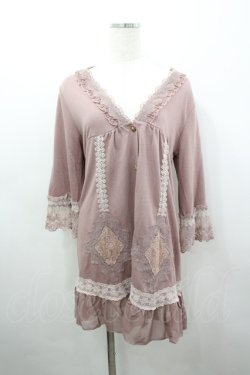 画像1: axes femme / ダイヤレースカーデ M ピンク I-26-03-04-059-AX-TO-TE-ZI