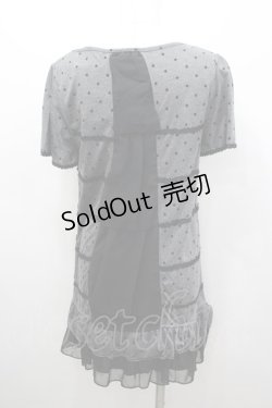 画像3: axes femme / フロッキードットカットチュニック M グレー I-26-03-04-060-AX-TO-TE-ZI