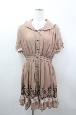 画像1: axes femme / 裾刺繍フード付シャツチュニ M アワピンク I-26-03-04-061-AX-CO-TE-ZI