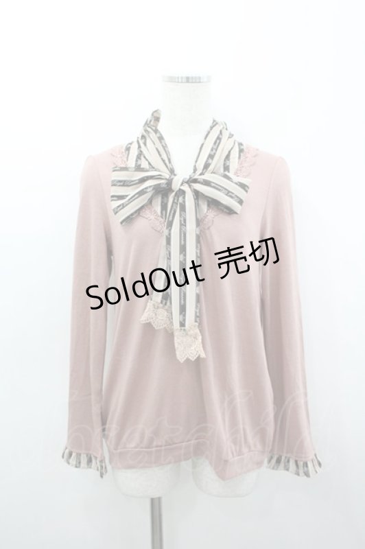 画像1: axes femme / レジメ柄ボータイPO M アワピンク I-26-03-04-062-AX-TO-TE-ZI (1)