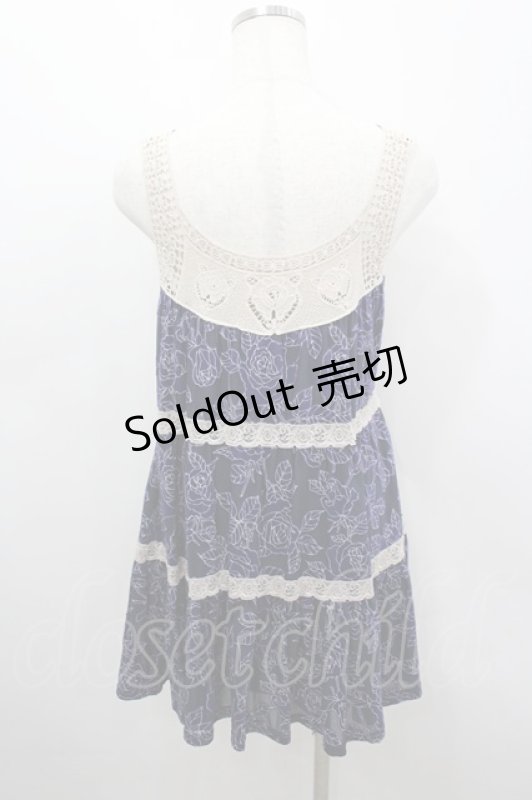 画像3: axes femme / /ローズ柄チュニック M パープル I-26-03-04-064-AX-TO-TE-ZI (3)