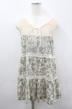 画像1: axes femme / /ローズ柄チュニック M キナリ I-26-03-04-065-AX-TO-TE-ZI