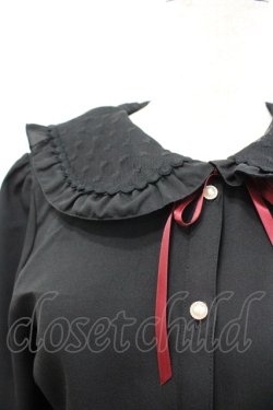 画像2: axes femme POETIQUE / ハートチュールビッグ襟ブラウス  黒 I-26-03-04-001-AX-BL-SA-ZI