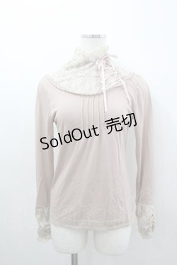 画像1: axes femme / レーシーネックインナーカットソー M ピンク I-26-03-04-066-AX-TO-TE-ZI