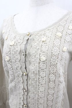 画像2: axes femme / レース＆ローズニットカーディガン M ベージュ I-26-03-04-067-AX-TO-TE-ZI