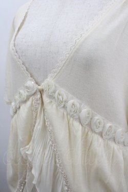 画像2: axes femme / フロントローズモチーフ裾プリーツシフォンロングカーディガン M キナリ I-26-03-04-073-AX-TO-TE-ZI