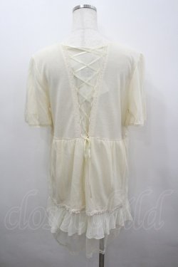 画像3: axes femme / フロントローズモチーフ裾プリーツシフォンロングカーディガン M キナリ I-26-03-04-073-AX-TO-TE-ZI