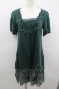 axes femme / 裾お花モチーフ付きワンピース M グリーン I-26-03-04-074-AX-TO-TE-ZI