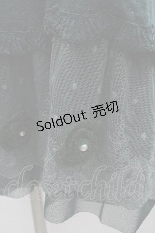 画像2: axes femme / 裾お花モチーフ付きワンピース M グリーン I-26-03-04-074-AX-TO-TE-ZI (2)