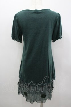 画像3: axes femme / 裾お花モチーフ付きワンピース M グリーン I-26-03-04-074-AX-TO-TE-ZI