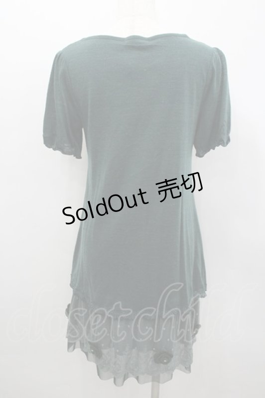 画像3: axes femme / 裾お花モチーフ付きワンピース M グリーン I-26-03-04-074-AX-TO-TE-ZI (3)