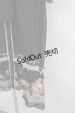 画像2: axes femme / レースアップローズドットワンピース M 黒 I-26-03-04-080-AX-OP-TE-ZI