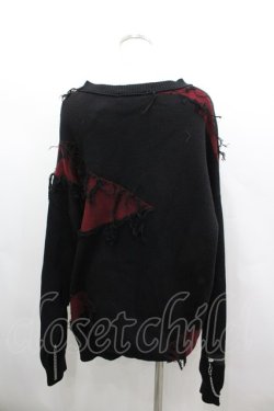 画像3: REFLEM / チェーン付きダメージニット  黒×赤 I-26-03-04-008-PU-TO-TE-ZI