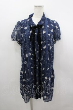 画像1: axes femme / メロディーメルヘンチュニック M 紺 I-26-03-04-082-AX-OP-TE-ZI