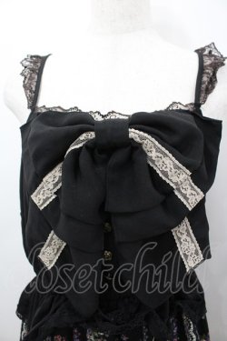 画像2: axes femme / ビッグリボン小花柄ロングワンピース M 黒 I-26-03-04-083-AX-OP-TE-ZI