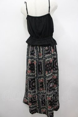 画像3: axes femme / ビッグリボン小花柄ロングワンピース M 黒 I-26-03-04-083-AX-OP-TE-ZI