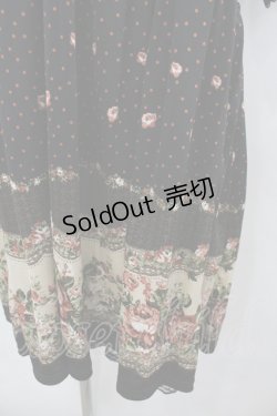 画像2: axes femme / ドットｘ花柄ワンピース M 黒 I-26-03-04-086-AX-OP-TE-ZI