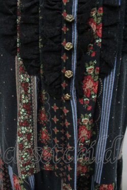 画像2: axes femme / お花ボーダードット柄チュニック M 黒 I-26-03-04-087-AX-OP-TE-ZI