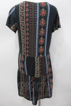 画像3: axes femme / お花ボーダードット柄チュニック M 黒 I-26-03-04-087-AX-OP-TE-ZI