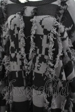 画像2: REFLEM / ダメージボーダーニットプルオーバー  黒×グレー I-26-03-04-009-PU-TO-TE-ZI